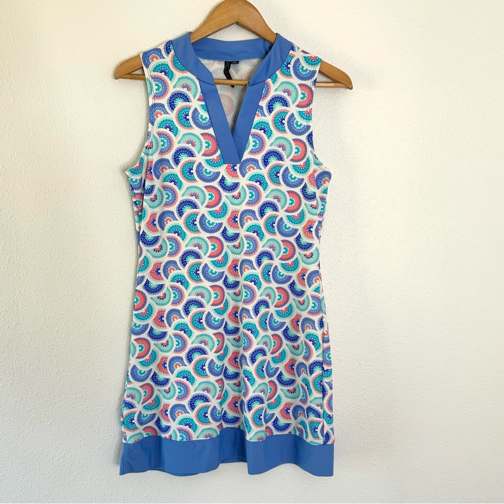 Aqua et Sol Geometric Pattern Sleeveless Summer Dress | Size Small S